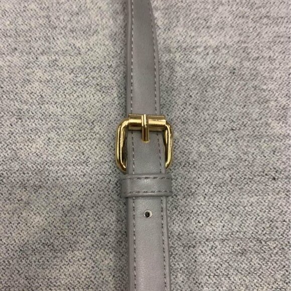 Bebe- gray crossbody bag with gold accents/handle. 2 large compartments. Adjusta - Picture 3 of 10